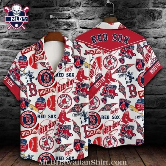 Discover Boston Baseball Classic Logo Party Hawaiian Shirt , Gift for Fan