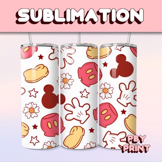 Discover Cute Classic Mouse Vibe, Sublimation 20oz Tumbler Wrap, Summer, Magical, Christmas, Halloween, Cartoon, Characters, Libbey Glass Wrap Design