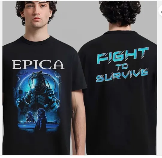 Discover Epica 2025 Exclusive US Tour Merch Fight To Survive reprint T-Shirt