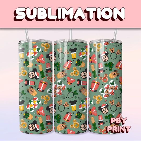 Discover Cute Mouse Snack Friends, Sublimation 20oz Tumbler Wrap, Summer, Movie, Magical, Christmas, Halloween, Cartoon, Characters, Libbey Design