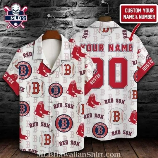 Discover Boston Baseball Custom Jersey-Style Hawaiian Shirt