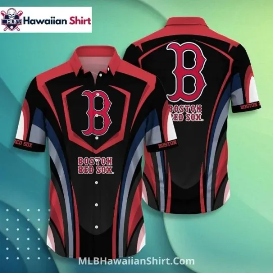 Discover Bold Stripe Baseball Hawaiian Shirt With Big B Logo , Gift for Fan