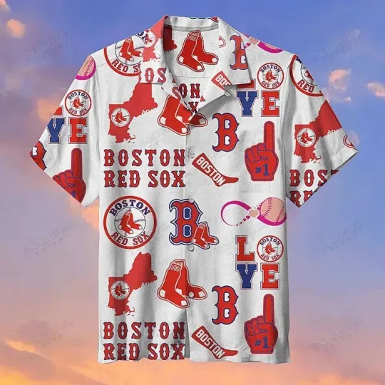 Discover Boston Baseball Fan Favorites Collage Summer Aloha Unisex Hawaiian Shirt, Gift for Fan