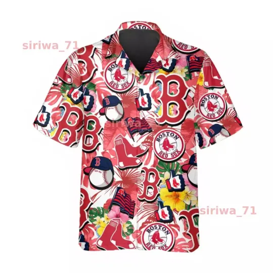 Discover Boston Baseball Red Team Sox Hawaiian Shirt, Red Baseball Team Sox Aloha Shirt
