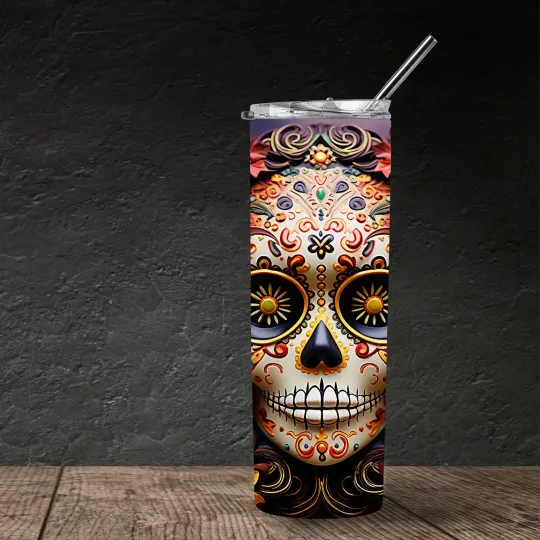 Discover Catrina Halloween 3D sublimation conical tumbler 20 oz