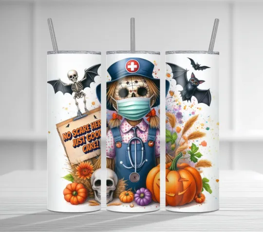 Discover Halloween Nurse RN Tumbler Wrap, Sublimation