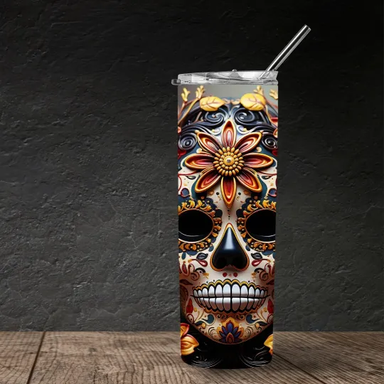 Discover Catrina Halloween 3D sublimation conical tumbler 20 oz.