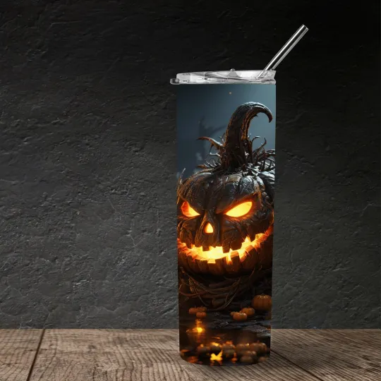 Discover 3D halloween pumpkin for 20 oz conical tumbler sublimation.