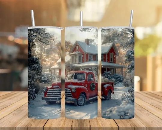 Discover Holiday Nostalgia: A Vintage Winter Scene 20 Oz Skinny Tumbler Wrap,