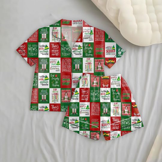 Discover christmas movie pajamas set, funny e l f shirt, cute women matching, xmas nightwear, christmas gift for her