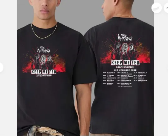 Discover The Warning Band Keep Me Fed World Tour 2025 T-Shirt S to 5X, fan gift