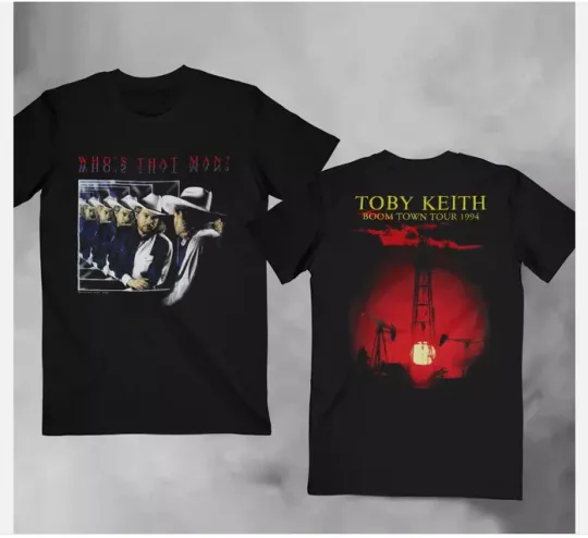 Vintage 1995 Toby Keith Boom Town Tour Black T Shirt