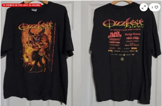 VTG 2001 Ozzfest Tour Concert Rock Heavy Metal T-Shirt