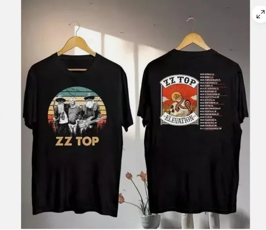 Discover Zz Top Vintage 2025 Shirt, The Elevation Tour 2025 T-Shirt All Size