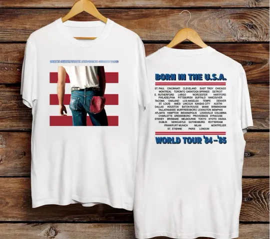 Discover Bruce Springsteen Born in the USA World Tour '84-'85 2 Sided T-Shirt