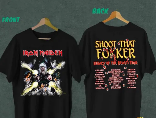 Discover Iron Maiden Legacy Of The Beast World Tour 2022 2 sided T-shirt