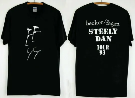 1993 Steely Dan Tour T-Shirt Vintage Unisex 2 Sides Black Tee