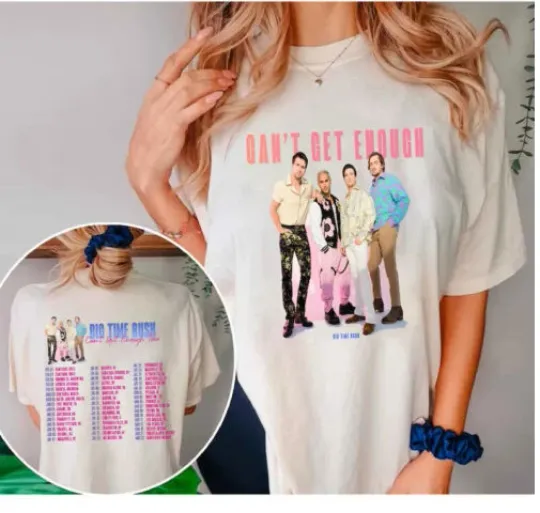 2 SIDED Big Time Rush Band Cant Get Enough Tour Shirt