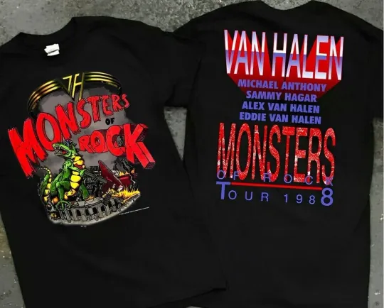 1988 van Monsters Of Rock Tour T-Shirt 80S Concert 2 Sides Unisex
