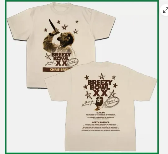 Discover 2025 Chris Brown Concert Shirt, Chris Brown Breezy Bowl XX Tour 2025 Shirt