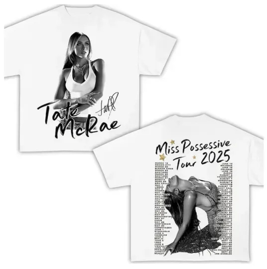 Discover Tate Mcrae Miss Possessive 2025 World Tour Tee, Tate Mcrae Tour Merch