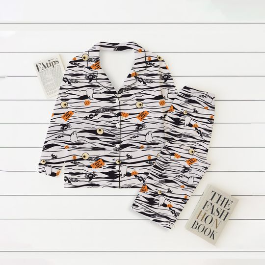 Halloween Mummy Spider Eyeball Pajamas Set, Halloween Themed Sleepwear, Halloween Characters Homewear, Cozy Loungewear, Spooky Season Gift