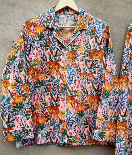 Discover Floral Printed Cotton Pajama Set: Indian Nightsuit