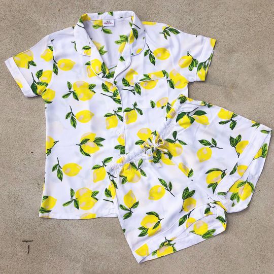 Discover Lemon print | Pj sets | fabric printing | amalfi coast