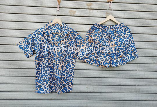 Discover New Tiger Print Short Pajama Set, Cotton Short Pajama Set, Sleepwear Short Pajama Set, Bridesmaid Gift, Gift For Her