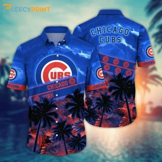 Discover Chicago Cuubs  Sky Palm Trees Hawaiian Shirt , Gift for Fan