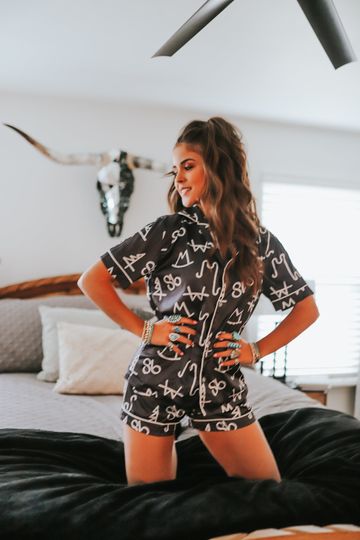 Discover Black Brand Pajama Set