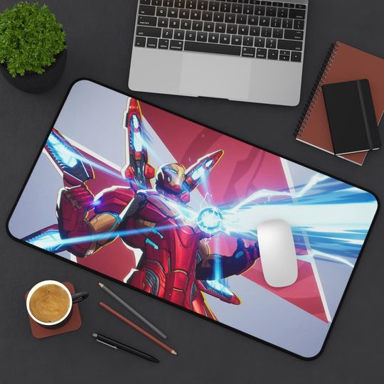 Iron Man Desk Mat, Marvel Superhero Gaming Mouse Pad, Avengers Office Decor, Computer Desk Accessories, Large Desk Blotter, Work from Home