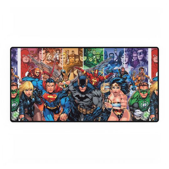 Discover Superhero Desk Mat - Colorful Comic-Inspired Gaming or Office Mat, Desk Accessories for Nerds, Gift for Gamers