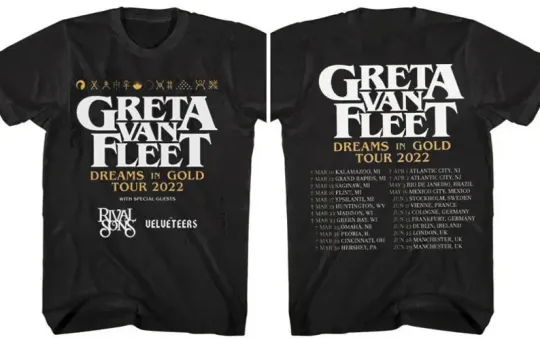 Discover Greta Van Fleet Shirt, Vtg Concert Tour 2022 T Shirt, Greta Van Fleet Tour Shirt