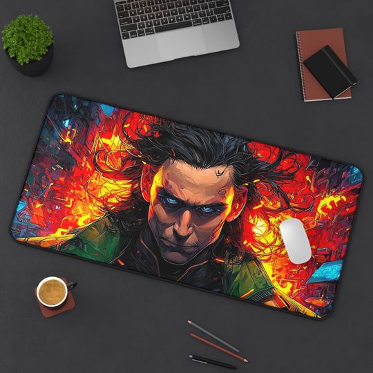 Discover Loki Desk Mat - Vibrant Gaming Mouse Pad, Geek Decor, Home Office Accessory, Marvel Merchandise, Nerd Gift for Him