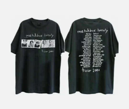 Matchbox Twenty Band Tour 2001 Black T-shirt