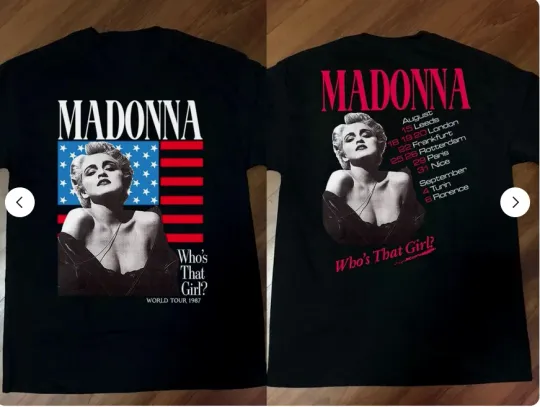 Discover Madonna Who’s That Girl World Tour 1987 T-Shirt