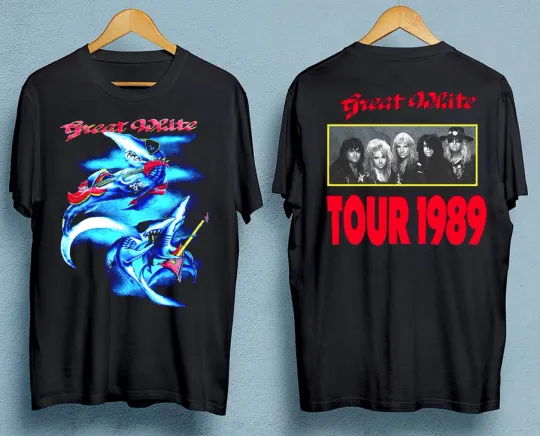 Discover Vintage 1989 Great White Tour Concert T Shirt