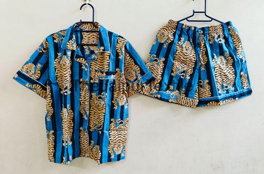 Discover Animal Print Pajama Sets, Indian Cotton Pyjamas Set, Nightwear Pajama Set, Sleepwear Dress, Bohemian Clothing, Gifts For Her, Women Dress