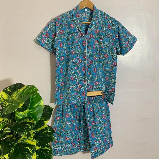 Discover Summer Style Pajama Set's, Soft Cotton Pj Set, Floral Pj Sets, Short Night Suit, Comfortable Nightwear, Bridesmaid Pj Set Gifts For Her