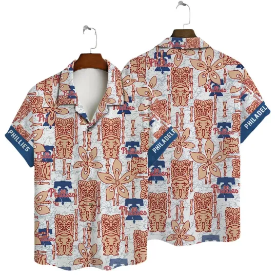 Discover Philadelphia Phillies Vintage Tiki Summer Aloha Unisex Hawaiian Shirt