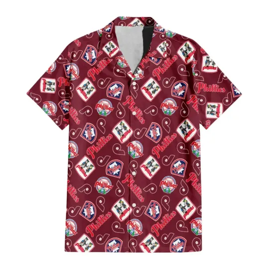 Discover Philadelphia Phillies Vintage Patch Summer Aloha Unisex Hawaiian Shirt V1