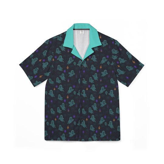 Discover Ghost Tiki Aloha Shirt: Spooky Hawaiian Luau Button-Up