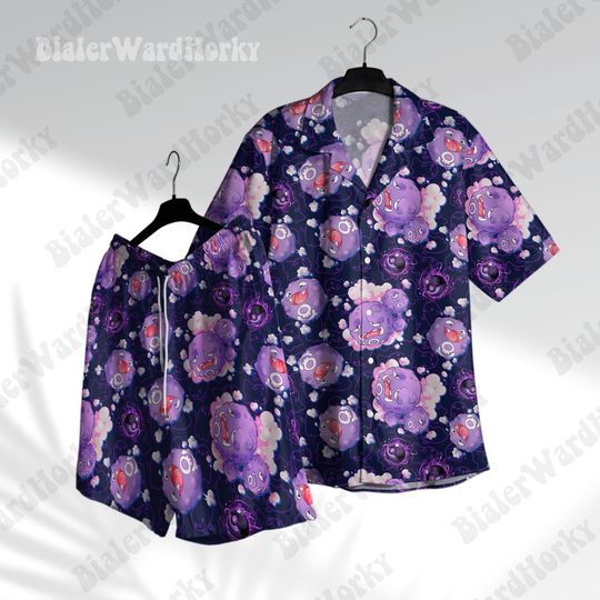 Discover Boms Poison Type Hawaii Shirt Shorts Ghost Type Aloha Shirt Anime Shirt Mimi Shirt Gifts
