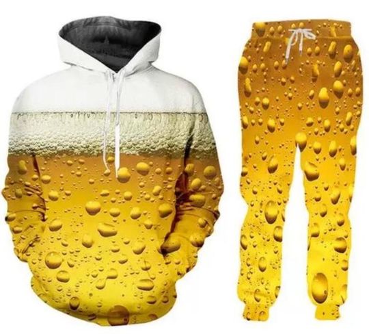 Discover bar beer foam Funny 3D Print Fashion Tracksuits Crewneck Hoodie Hip Hop Joggers