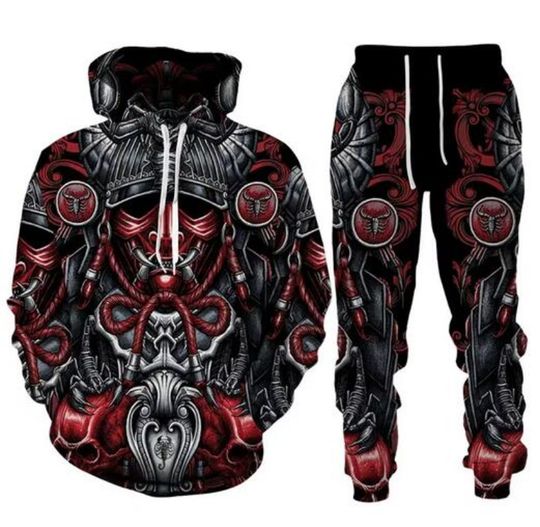 Discover Hoodies Warrior 3D Print Hoodie Suit Men Sweatshirts