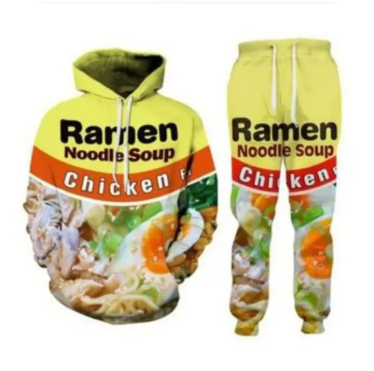 Discover Ramen Noodle Soup Funny 3D Print Fashion Tracksuits Crewneck Hip Hop Sweatshirt