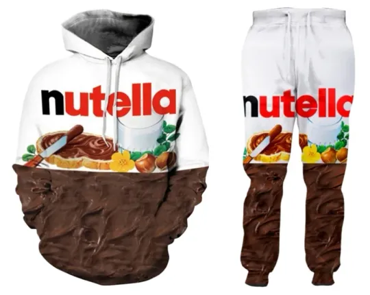 Discover Nutella Food Funny 3D Print Fashion Tracksuits Crewneck hoodie Hip Hop Sweatshirt