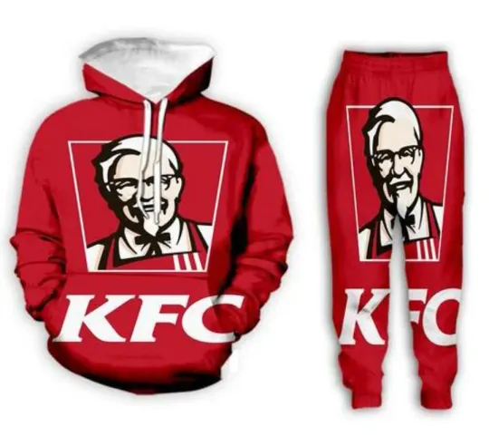 KFC Funny 3D Print Fashion Tracksuits Crewneck Couple hoodie Joggers