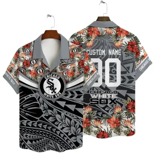 Discover Personalized Chicago WhitteSox Flower Pattern Hawaiian Shirt Unisex, Gift for Fan